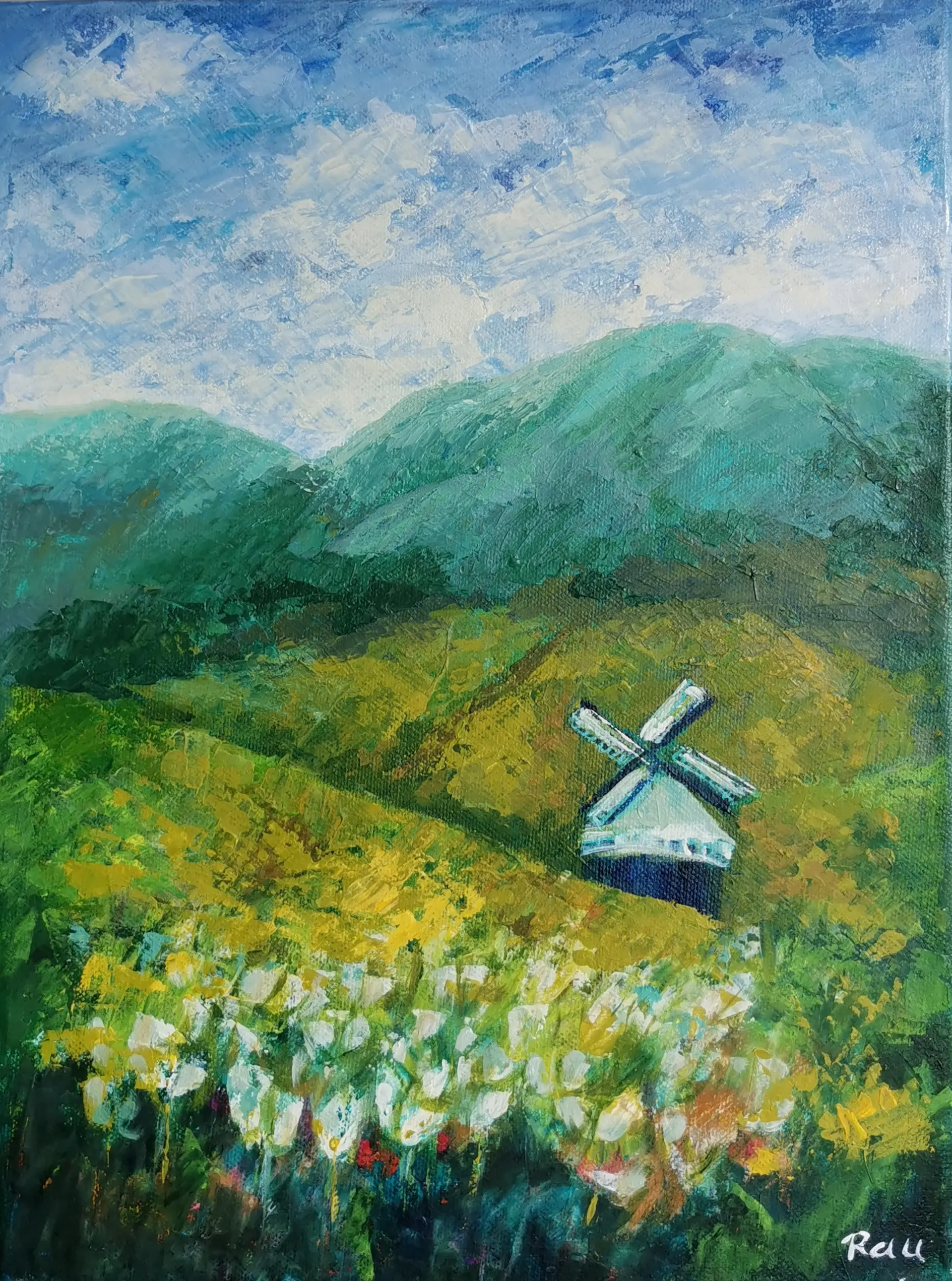 Holandská krajina. akryl. 30x40
